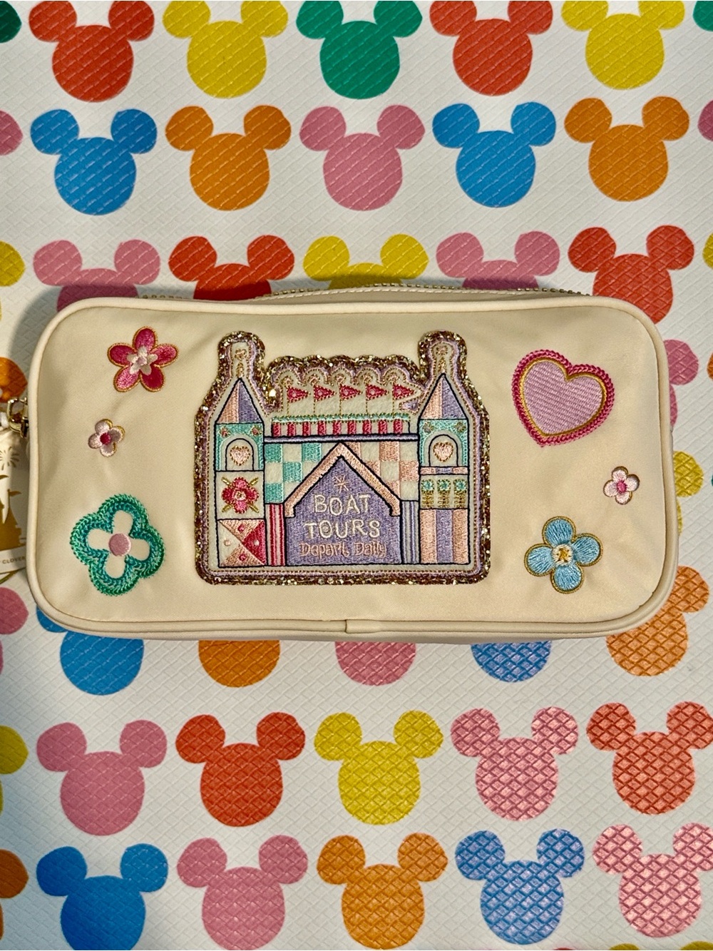 NWT** Stoney Clover Lane Disney Parks Small World Cosmetic Case
